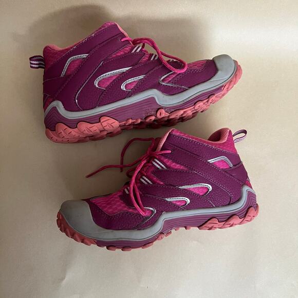 Merrell Kids Waterproof Hiking Boots Pink Purple Trail Shoes US 3 Youth Outdoor - Picture 6 of 11